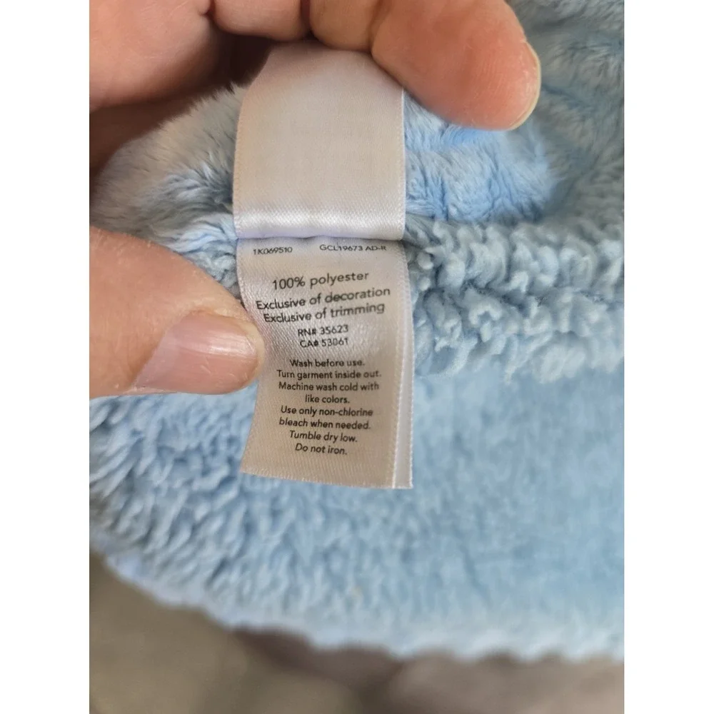 Carters Child Of Mine Blue White Stars Giraffe Velour Sherpa Baby Blanket